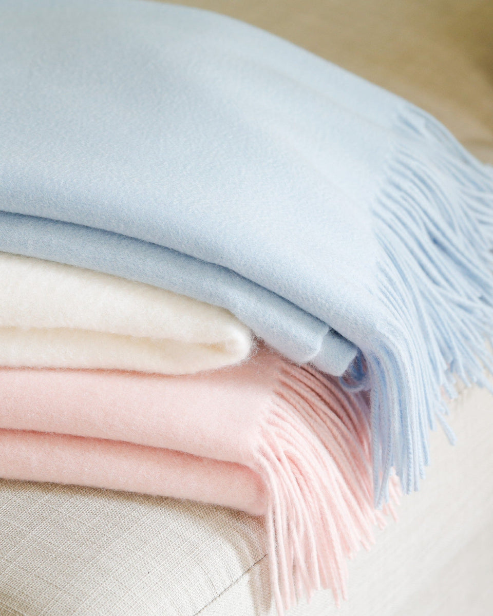 Pale blue throw discount blanket