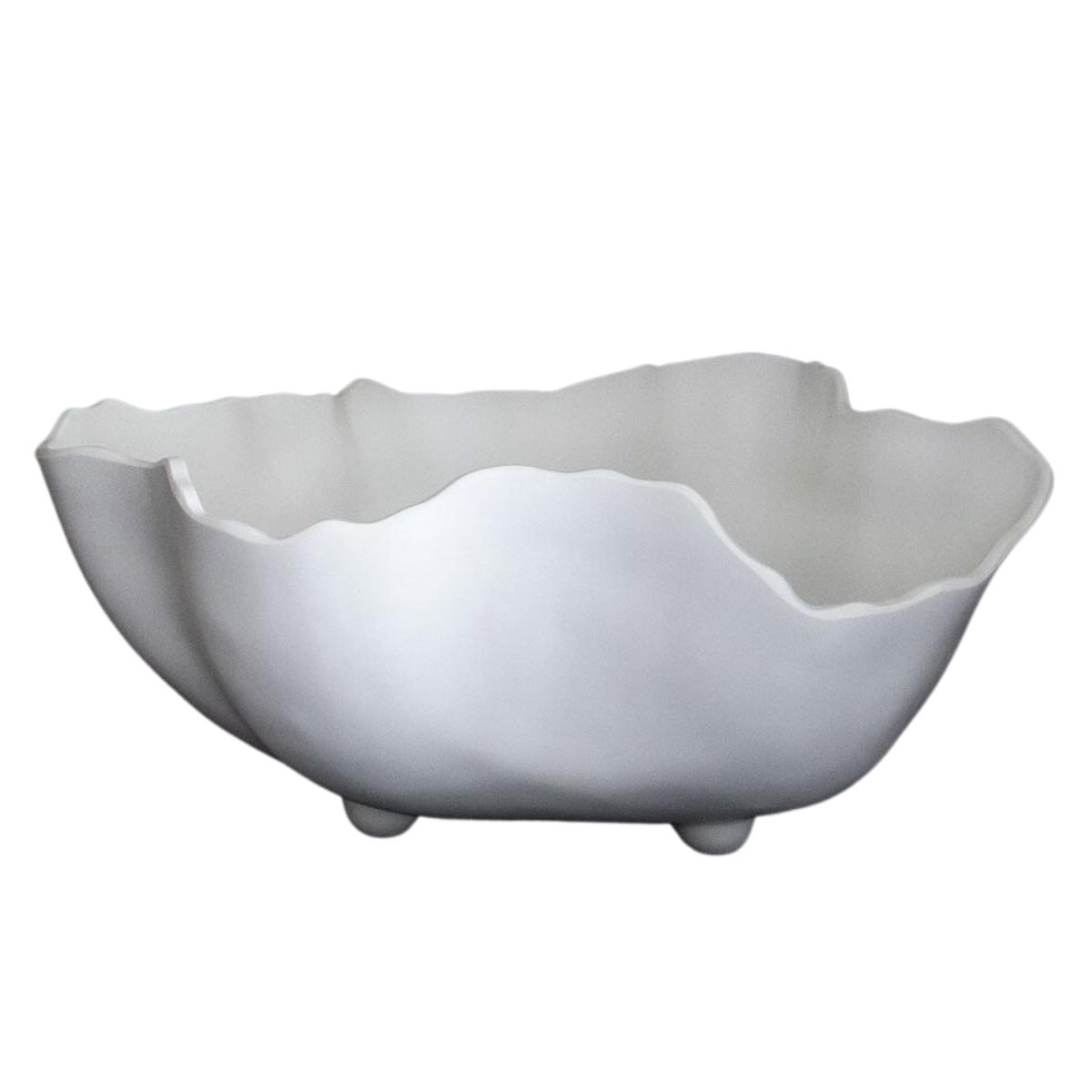 Large Wavy Bowl in White Melamine