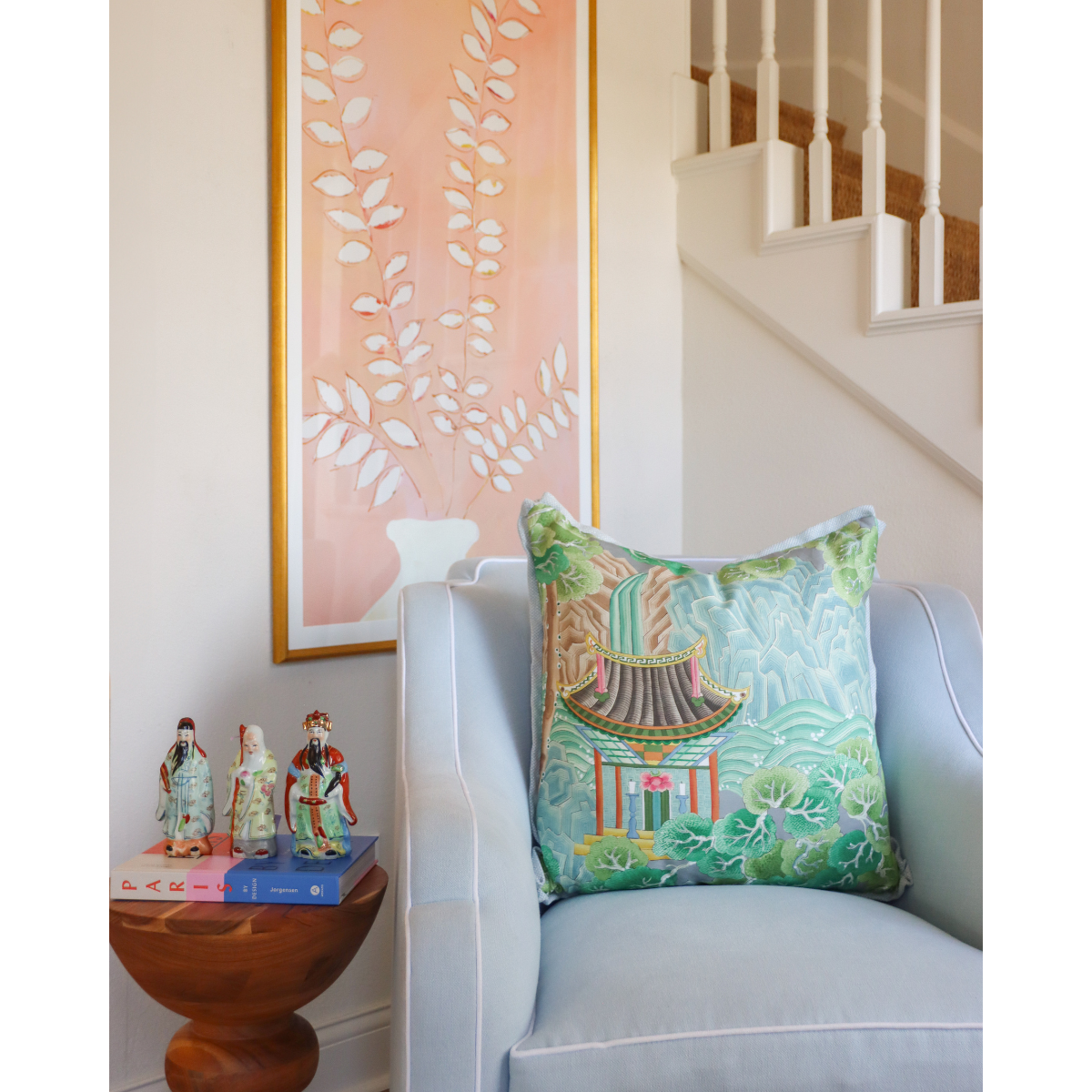 Pagoda Garden Throw Pillow
