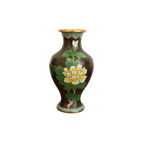 Cloisonne Peony Vase