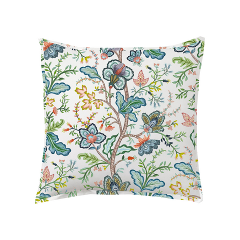 White Botanicals Throw Pillow