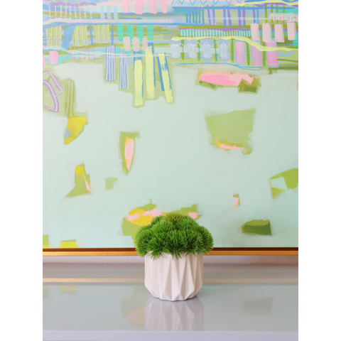 Green Alliums in Mini Geo Pot