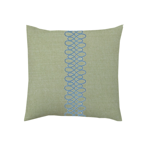 Pear Throw Pillow with Blue Trim