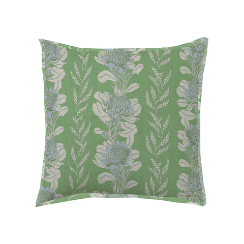 Green Floral Throw