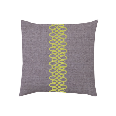 Lilac Throw Pillow with Pear Trim