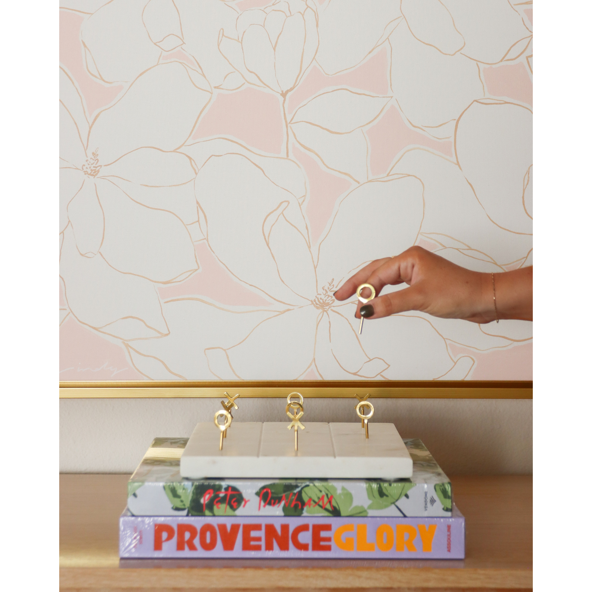 Marble & Brass Elevated Tic-Tac-Toe Set