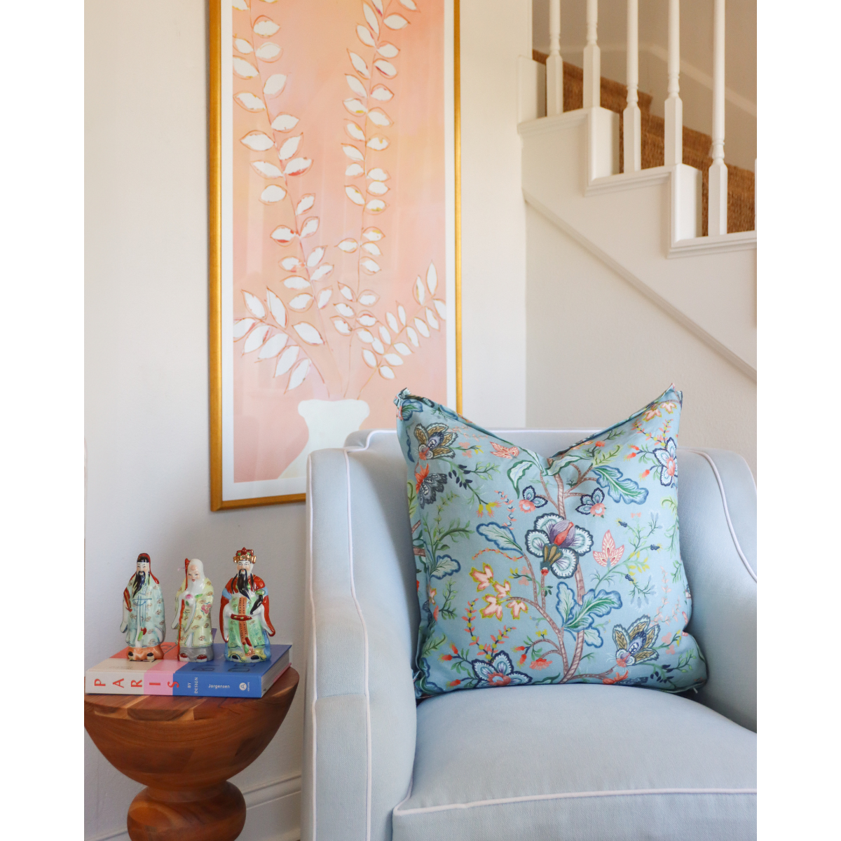 Blue Botanicals Throw Pillow