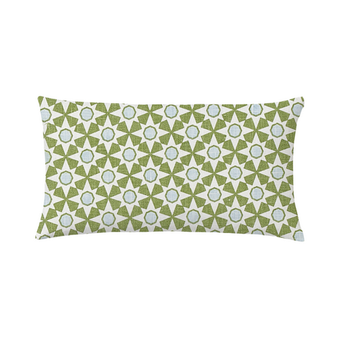 Green Starburst Lumbar Pillow