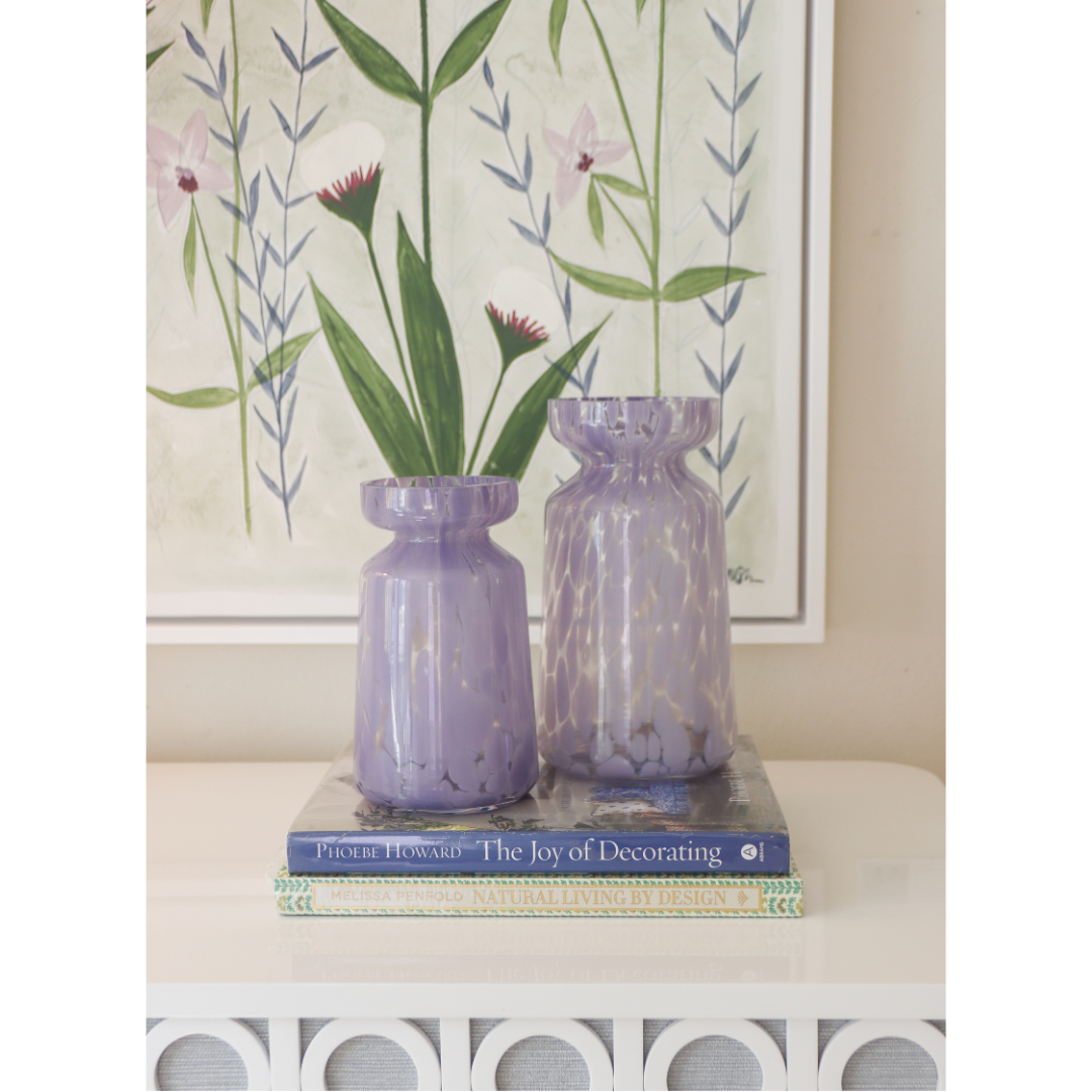 Lavender Confetti Glass Vase