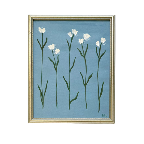 Petite White on Blue IV