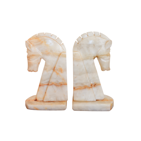 Onyx Horse Statue, Set of 2