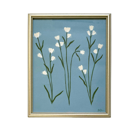 Petite White on Blue III