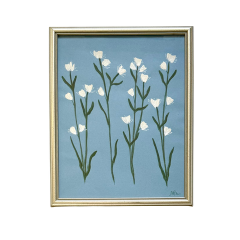 Petite White on Blue II