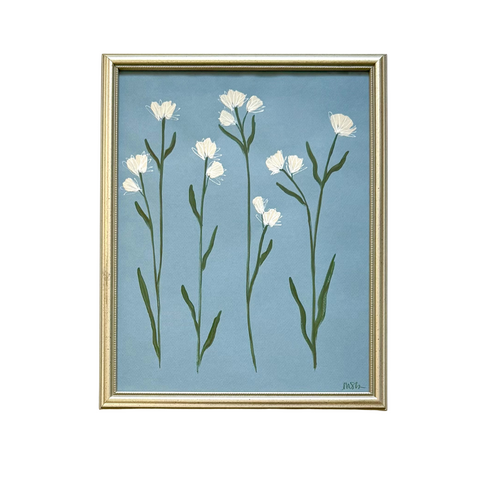 Petite White on Blue I