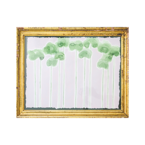 Ink and Foliage in Dark Green and Pale Pink - On Hold