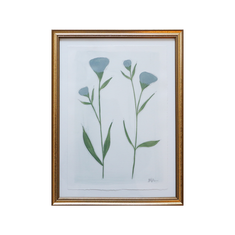 Steel Blue + Light Green Botanical No. 2