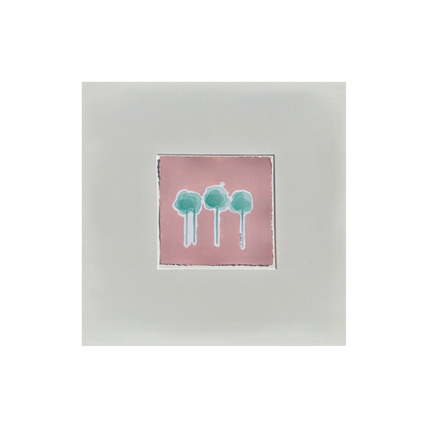 Ink and Foliage in Seaglass and Salmon II