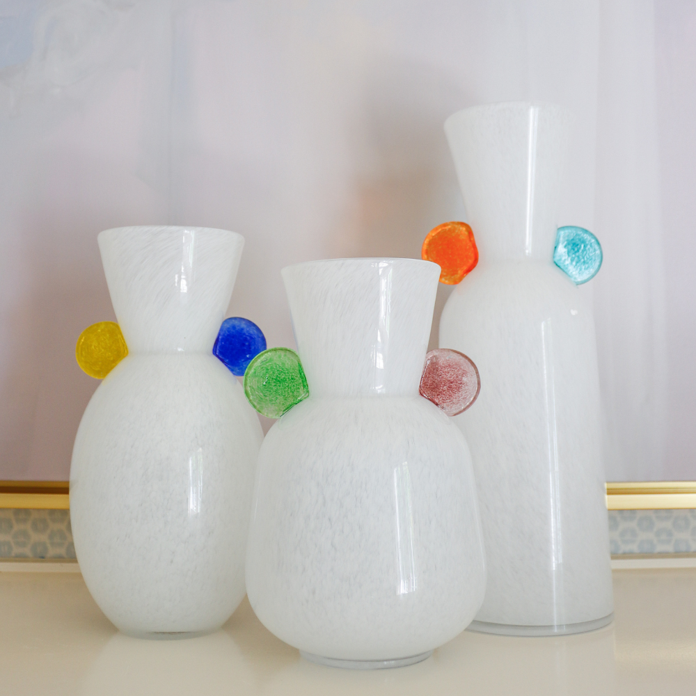 Color Pop White Art Glass Vase