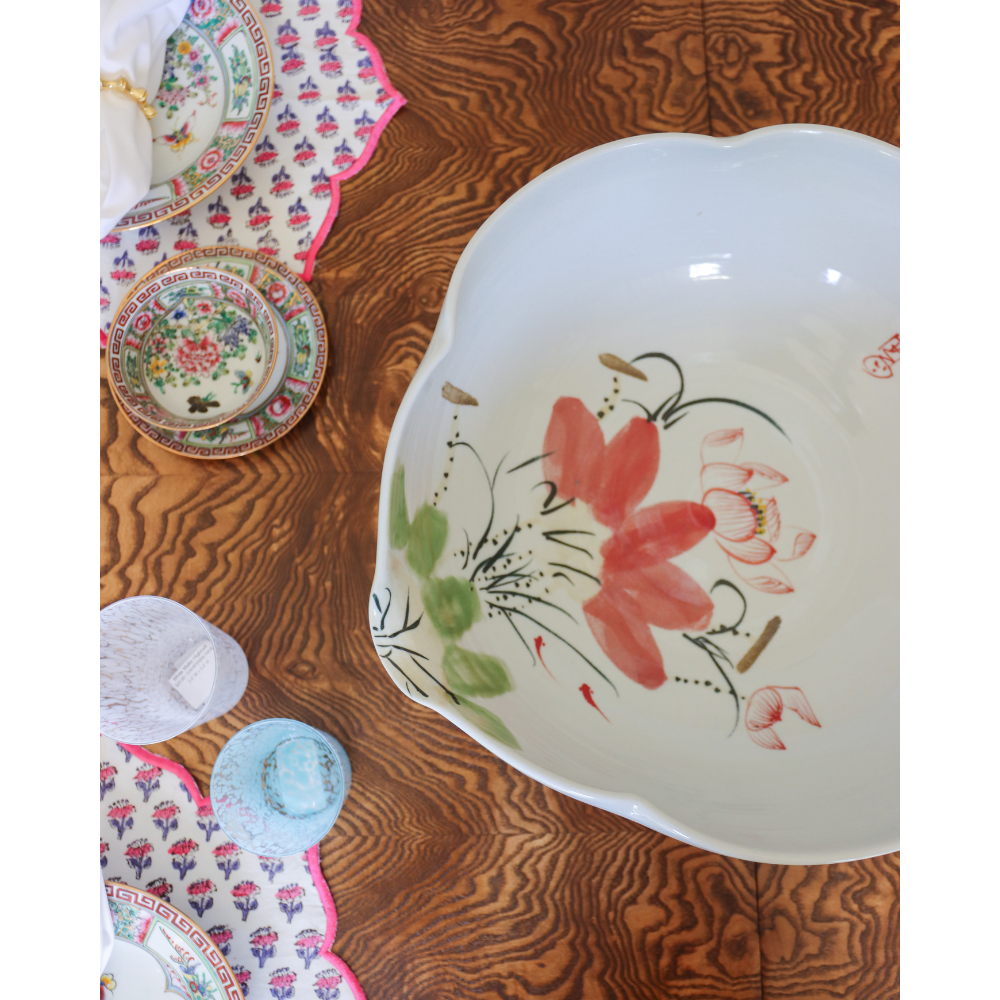 Japanese Painterly Blossoms Bowl