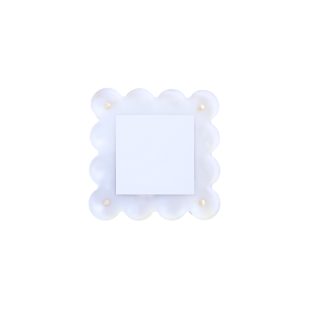 White Acrylic Scallop Picture Frame