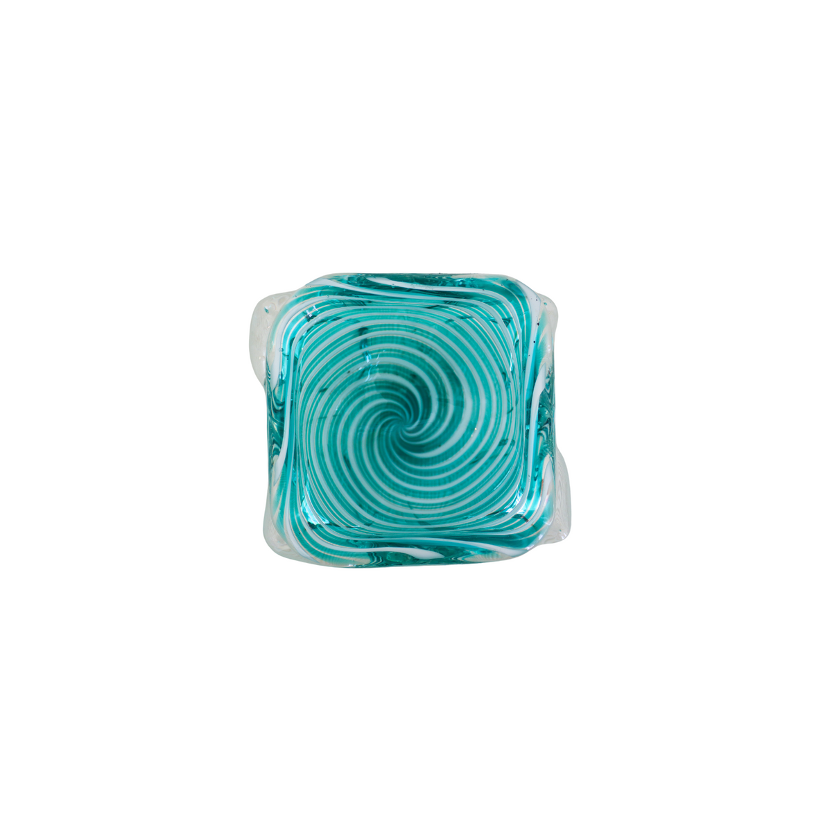 Aqua Striped Candy Dish