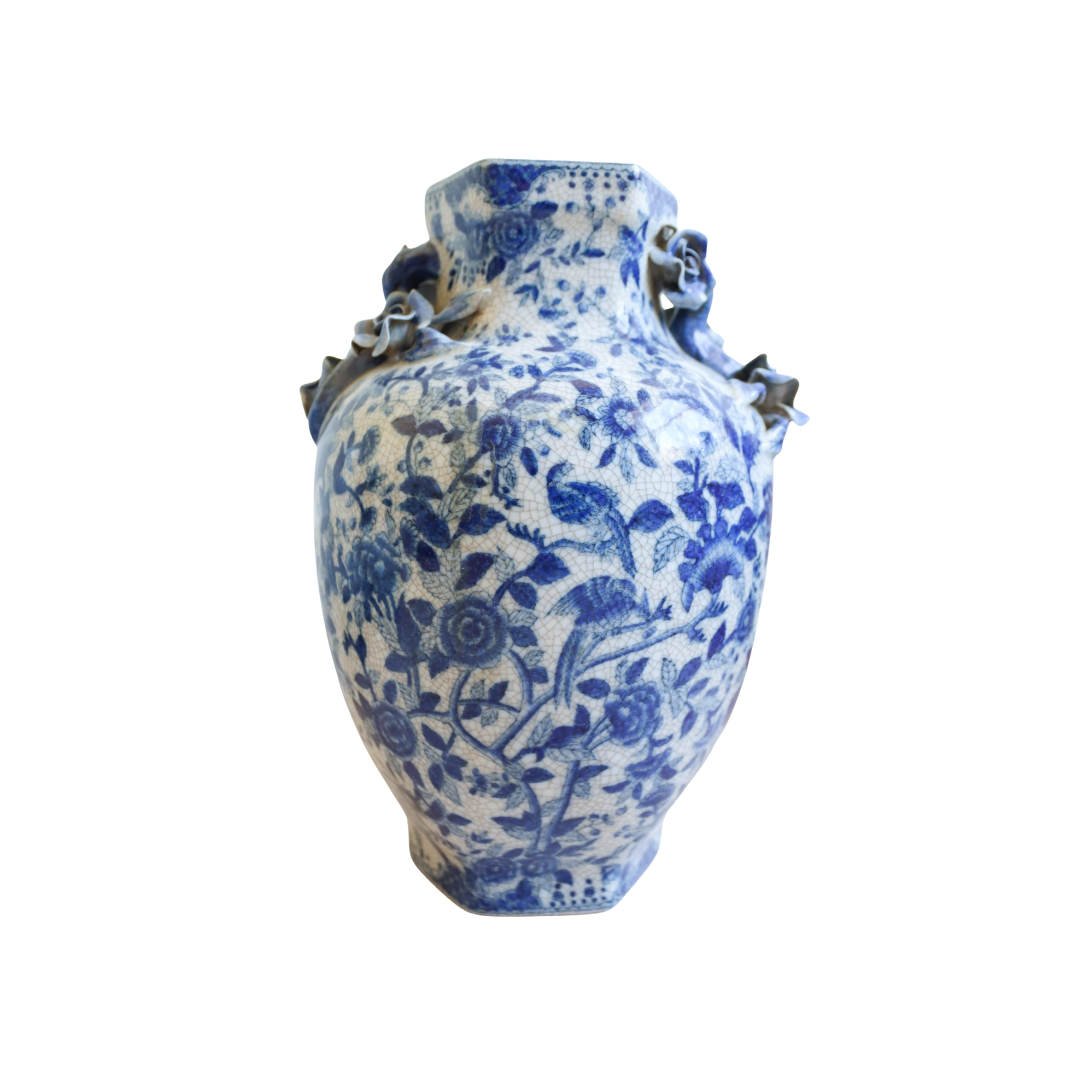 Blue & White Transferware Vase