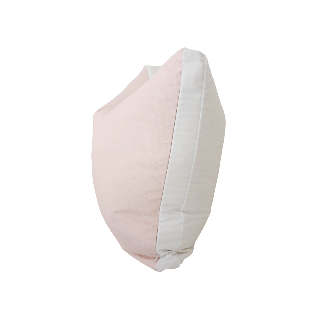 Blush Box Pillow with White Back