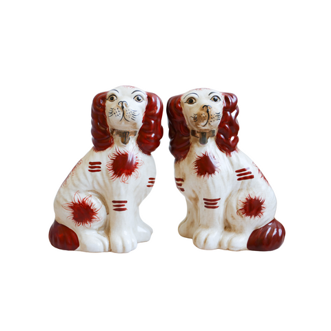 Staffordshire Reproduction Dog Figures, Pair
