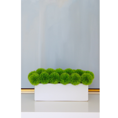 Green Alliums in Matte Mood Vessel