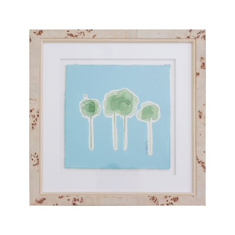 Ink and Foliage in Fern and Sea Green II