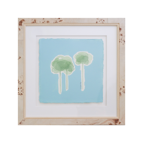 Ink and Foliage in Fern and Sea Green I