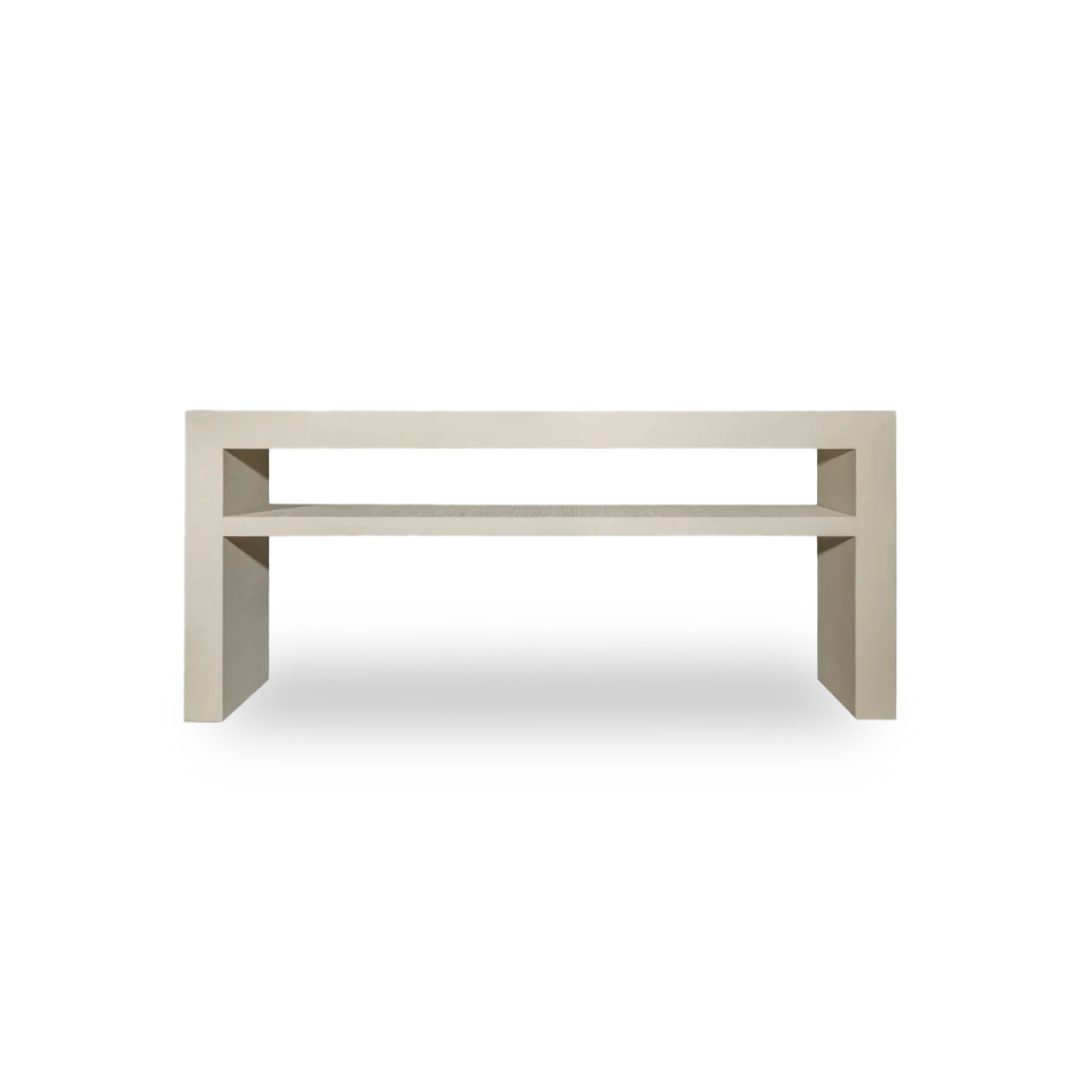Kasey Shelved Waterfall Console Table