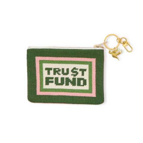 "Trust Fund Needlepoint" Coin Pouch