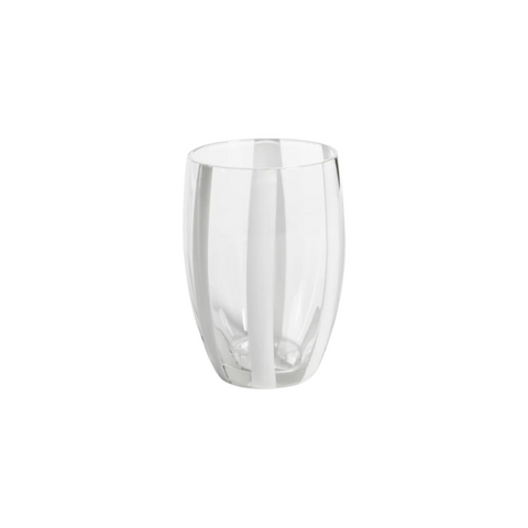 White Stripe Monaco Glass