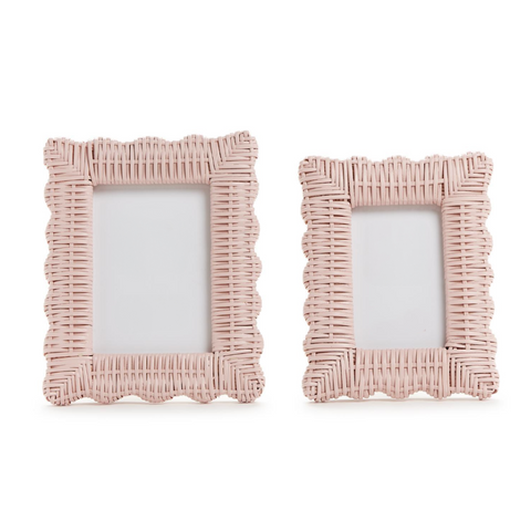 Pink Wicker Frame, Set of 2