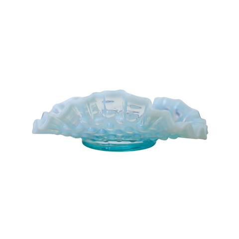 Opalescent Blue Wavy Hobnail Candy Dish