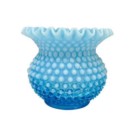 Opalescent Blue Hobnail Vase