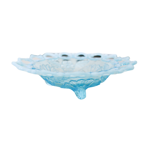 Opalescent Blue Ringed Bowl