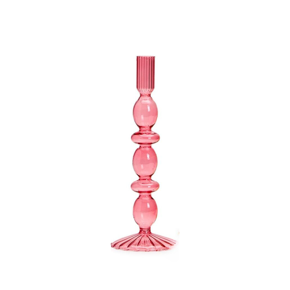 Rose Hand-Blown Glass Candleholder