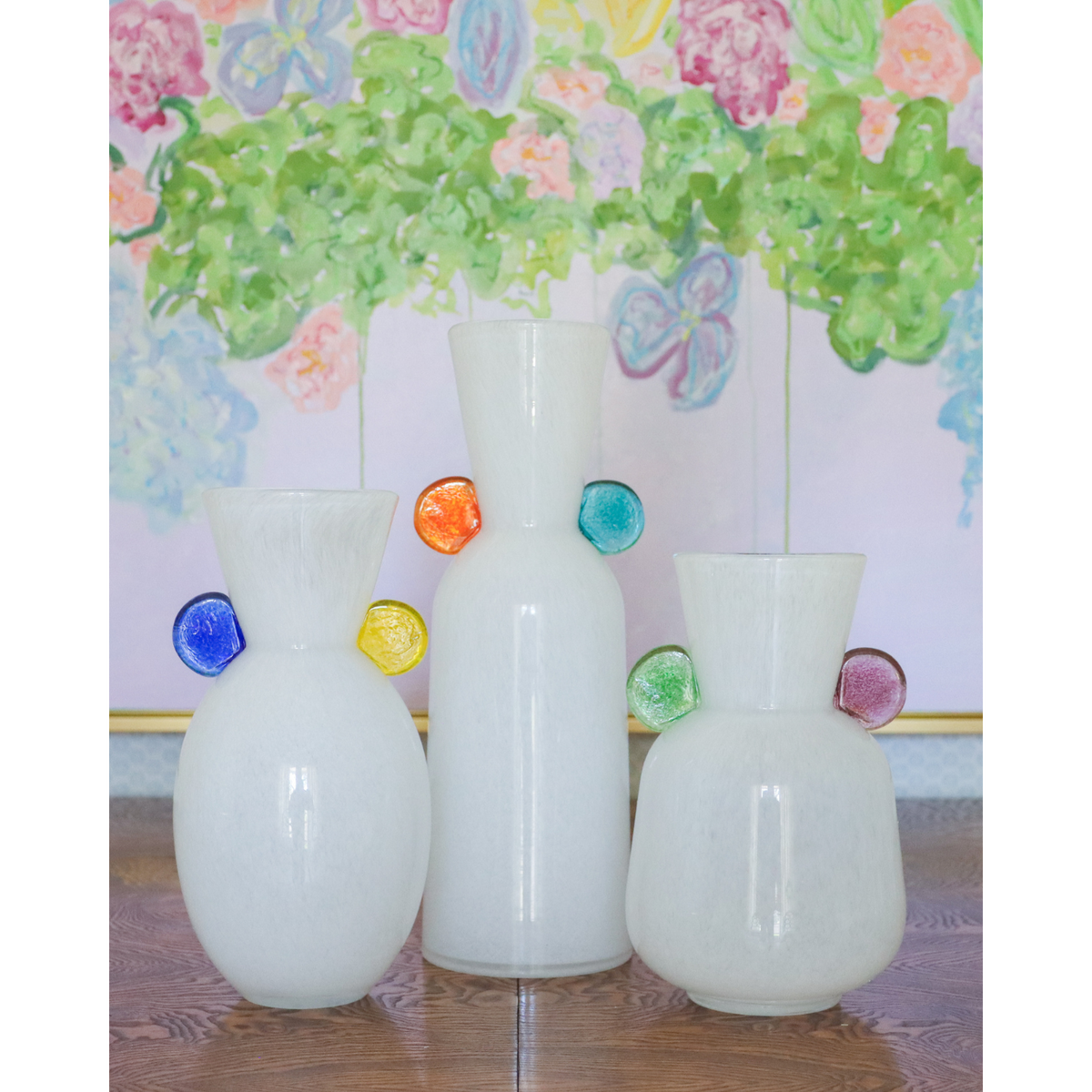 Color Pop White Art Glass Vase