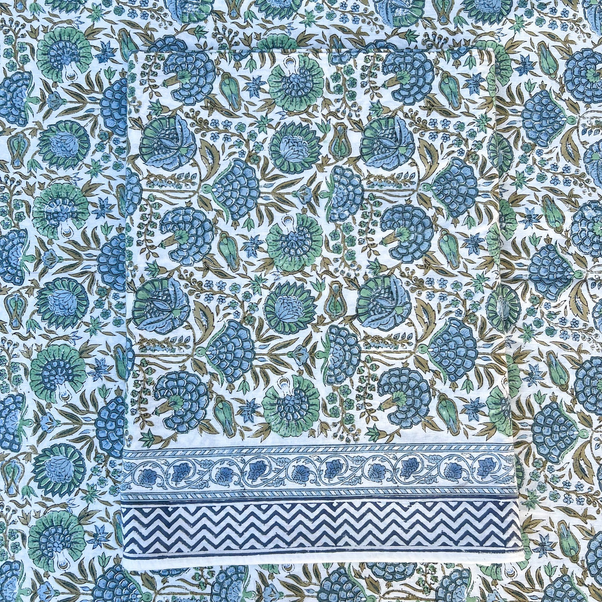 Blue & Green Rectangle Tablecloth