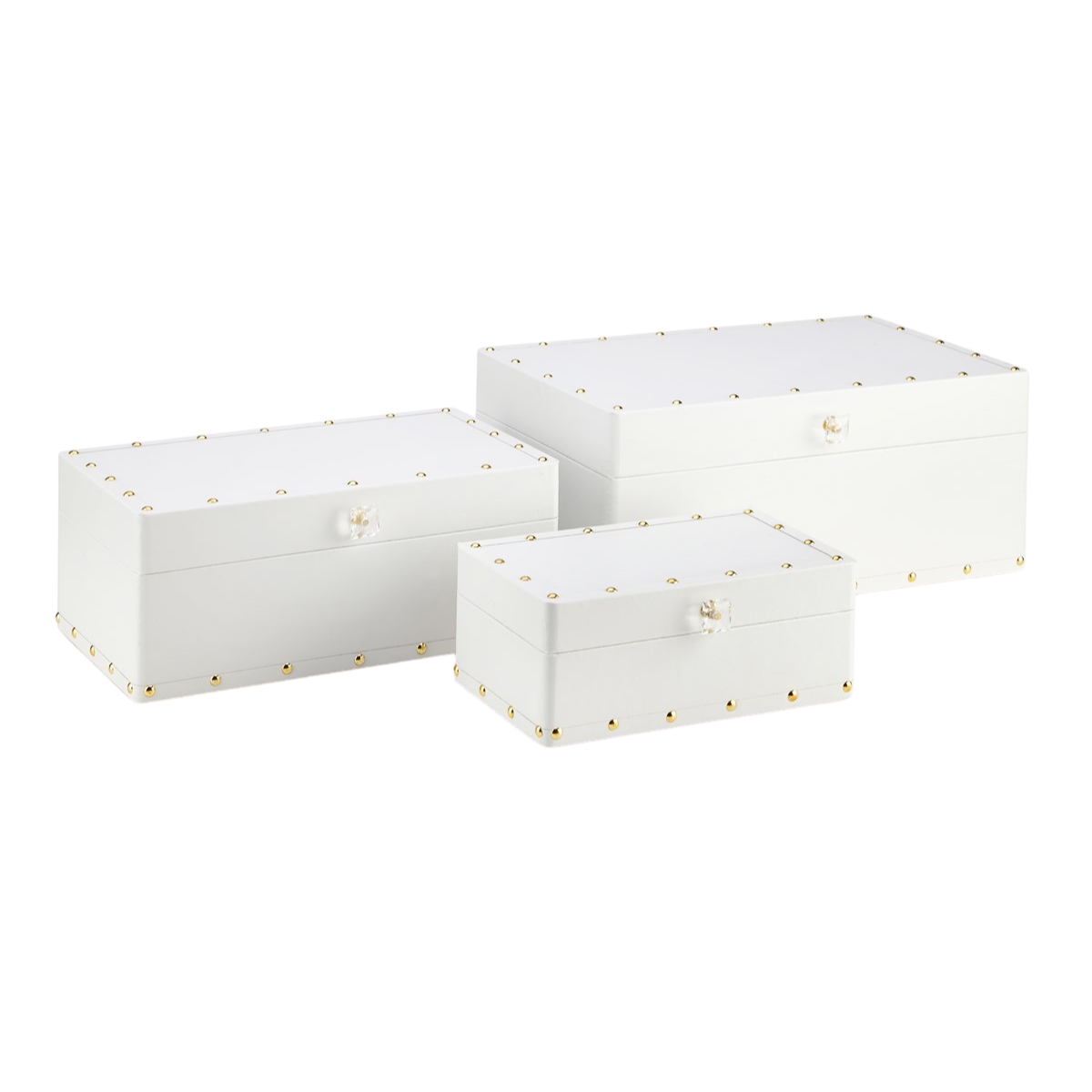 White Faux Studded Box