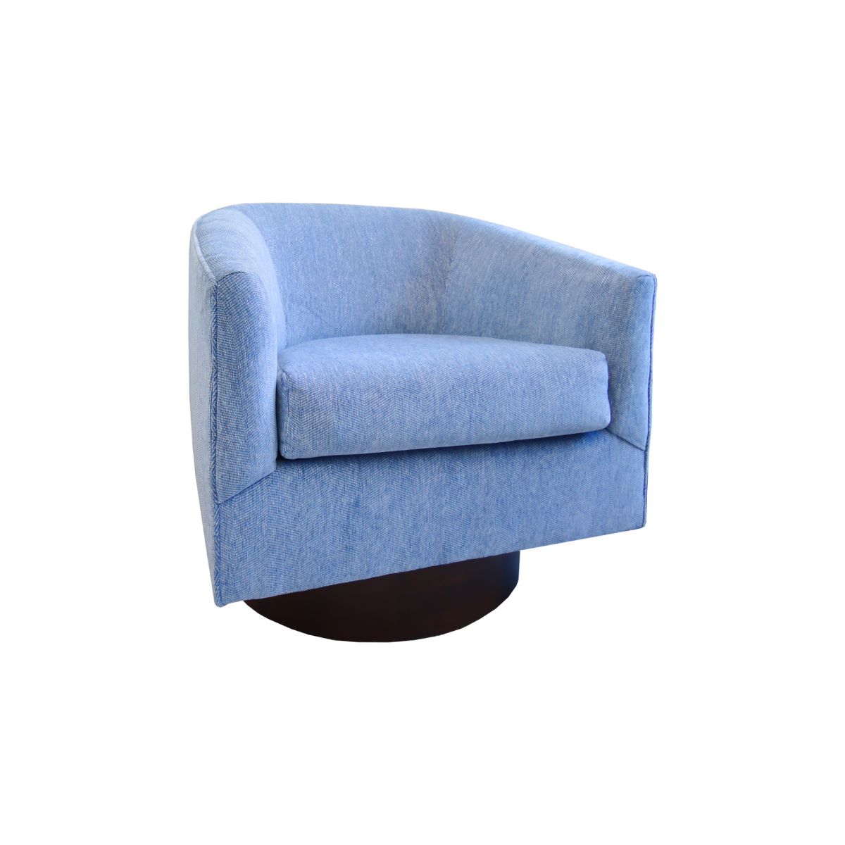 Eloise Swivel Chair in Blue Chevron
