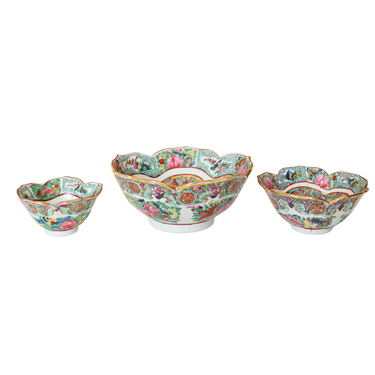 Rose Canton Nesting Bowls, Set of 3