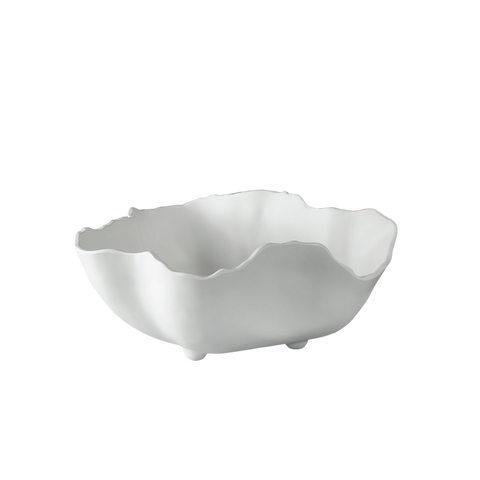 Large Wavy Bowl in White Melamine
