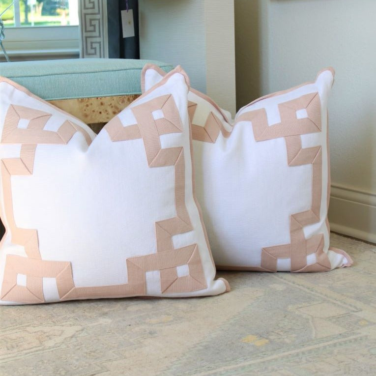 Pink Fretwork Pillow