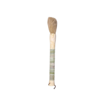 Calligraphy Brush with White Jade Abacus Beads, Small